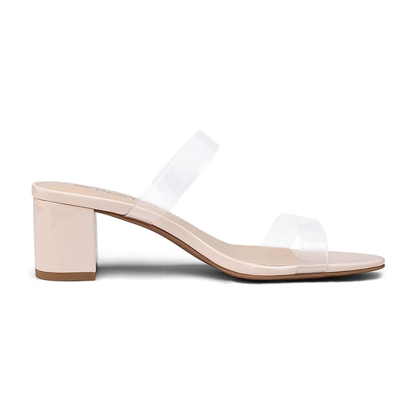 Two Strap Chunky Heel Sandals - NUDE TPU - 1